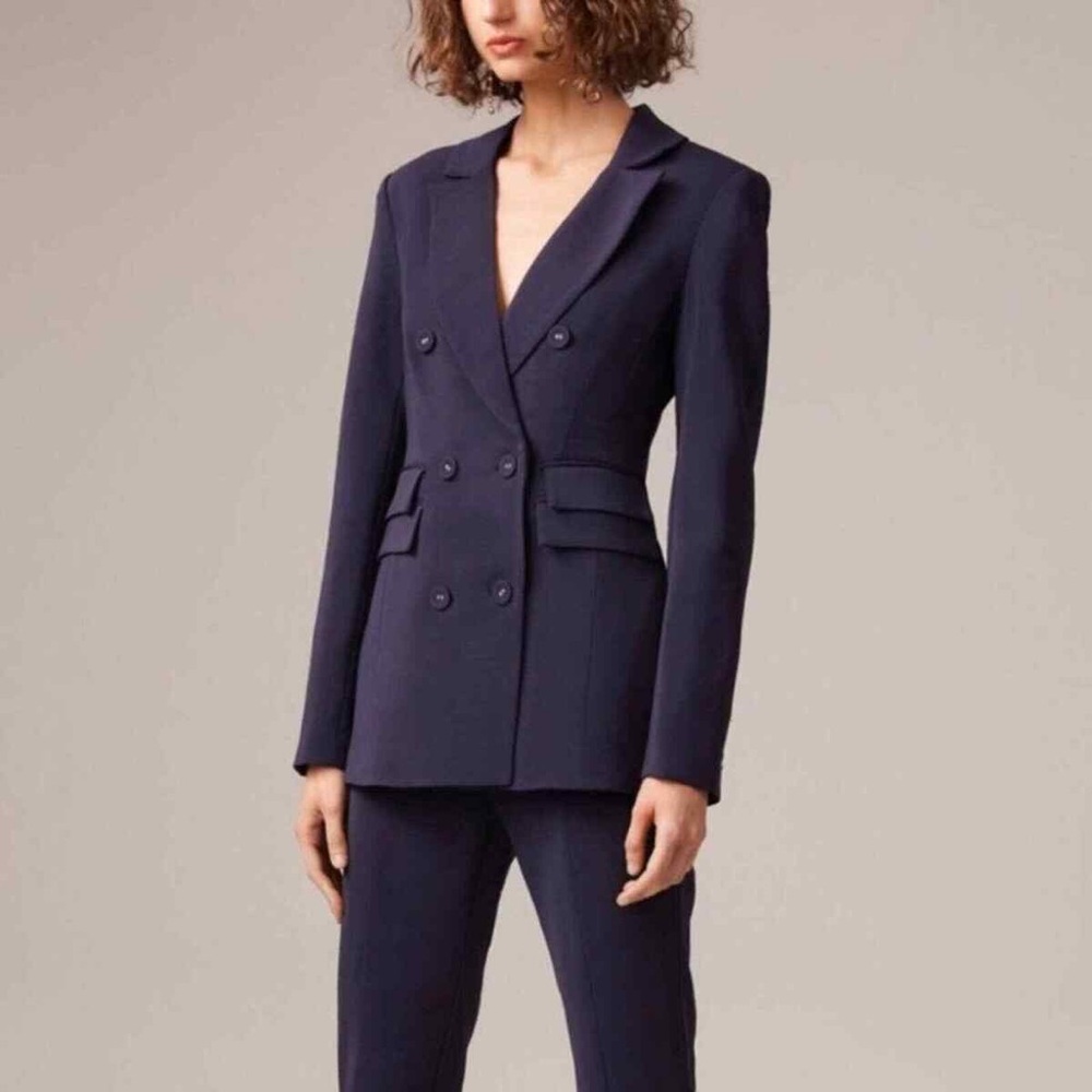 C/MEO Collective Career Navy Double Breasted Classic Blazer Jacket Size XXS NWT